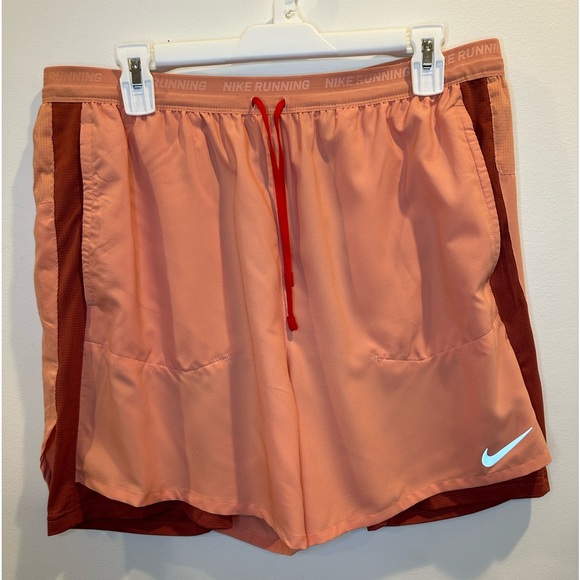 Nike Running Stride Short 7” Compression Lined Pink/Adobe XL - Picture 2 of 8